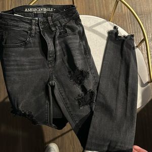 black distressed denim